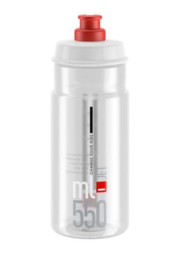 Fľaša ELITE JET transparentná červené logo 550 ml