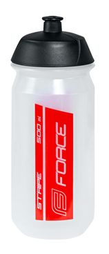 FORCE fľaša STRIPE 0,5 l, transparentná - červená