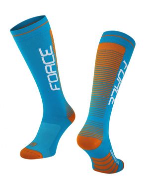 FORCE ponožky COMPRESS, modro-oranžové S-M/36-41