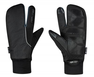 FORCE rukavice zimné HOT RAK PRO 3+1, čierne L
